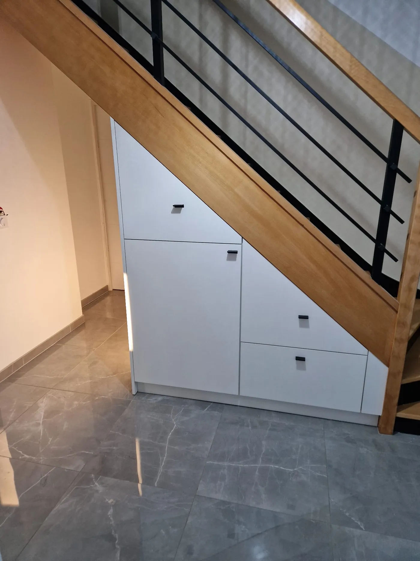 Rangements sur mesure aménagés sous un escalier à Villejuif